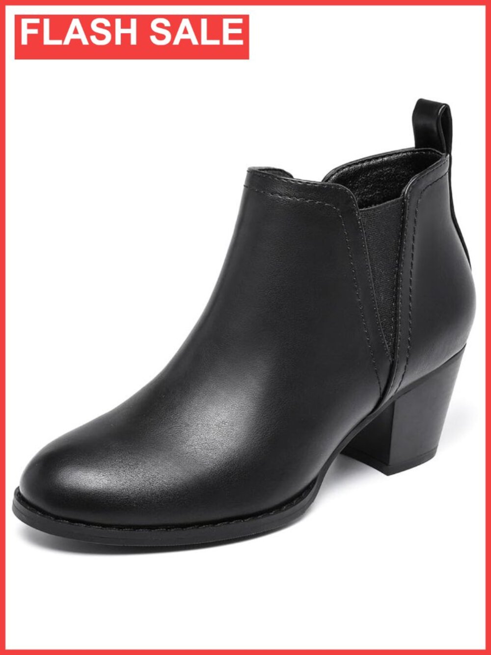 Womens Ankle Boots Side Zip Chunky Low Heel Fall Winter Booties